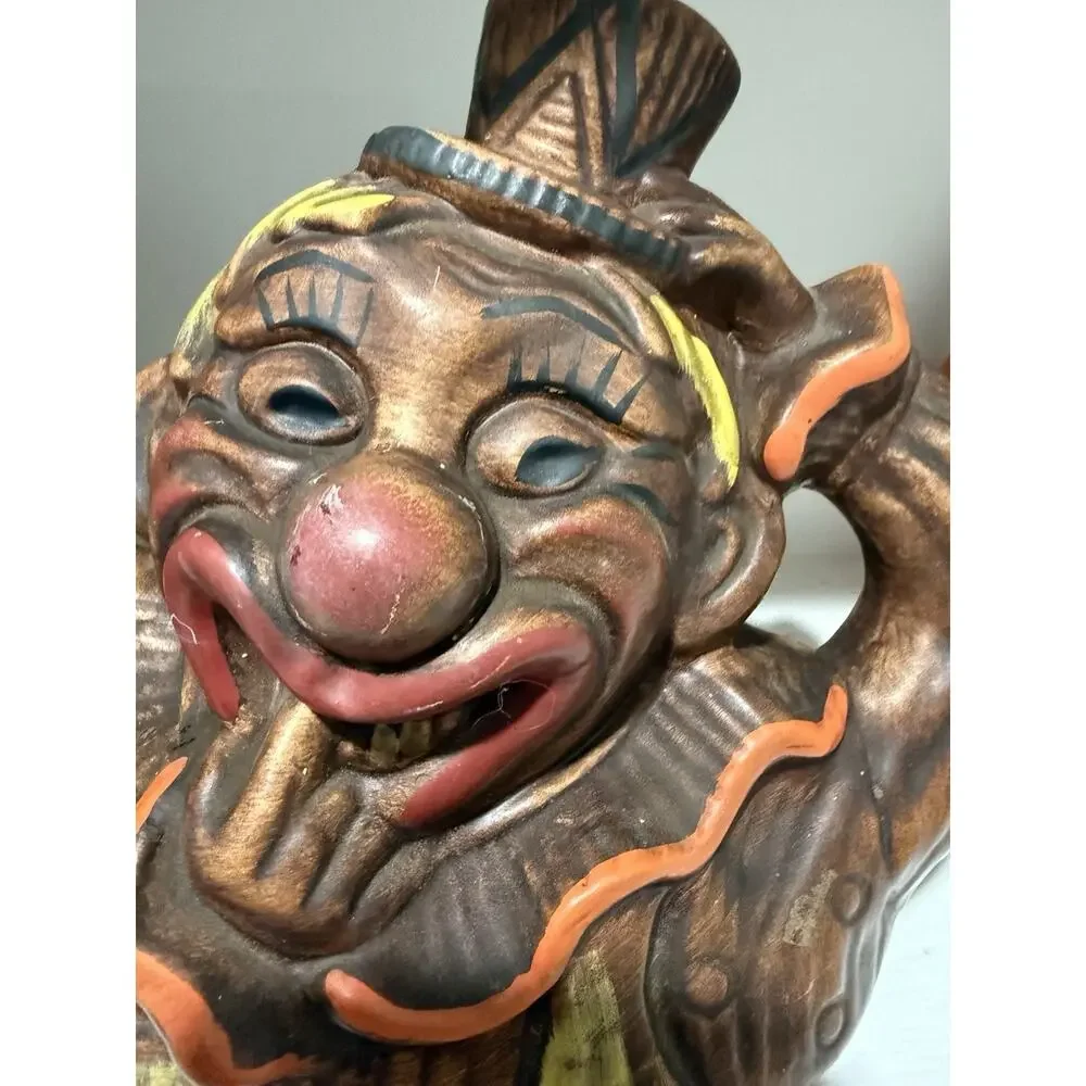 Vintage Happy Hobo #213 California Originals clown Scary ceramic cookie jar